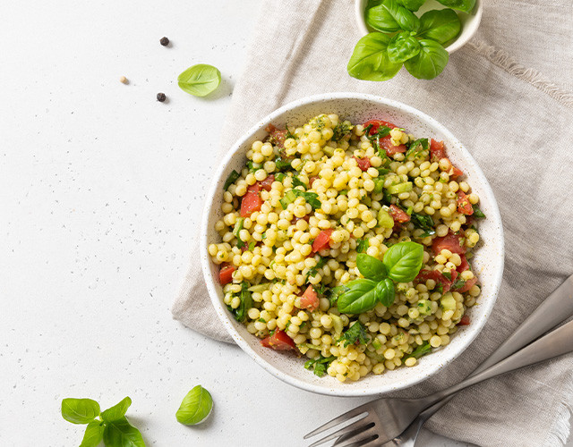 Panzanella de couscous perlé