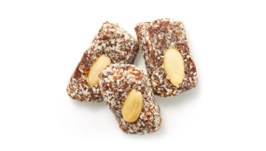 COCONUT DATE ROLLS WITH ALMONDS