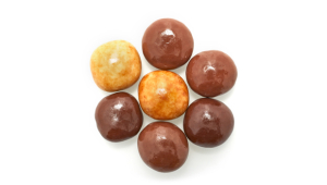 TRIPLE CHOCOLATE TOFFEES, WHITE, DARK AND MILK CHOCOLATE COVERED